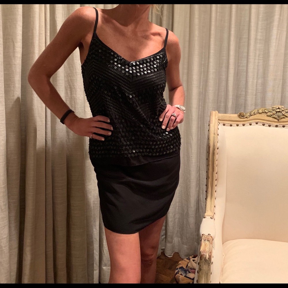 Laundry black sequined dress
